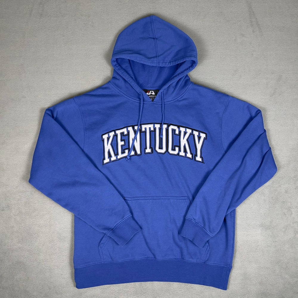 J America Kentucky Wildcats Hoodie Royal Blue Pullover‎ Mens M